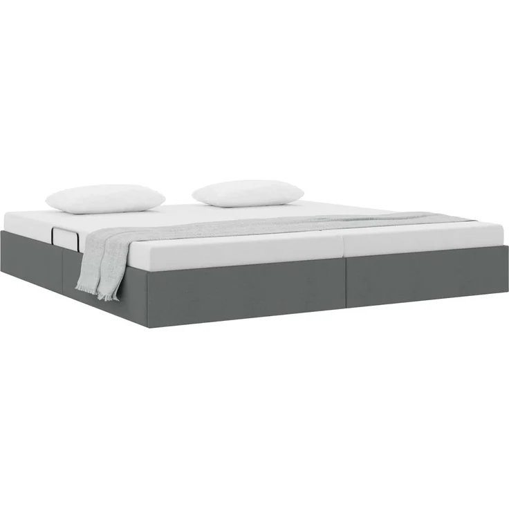 vidaXL Ottoman Bettgestell mit Speicher Dunkelgrau 200 x 200 cm Stoff 3442845 – Bild 3
