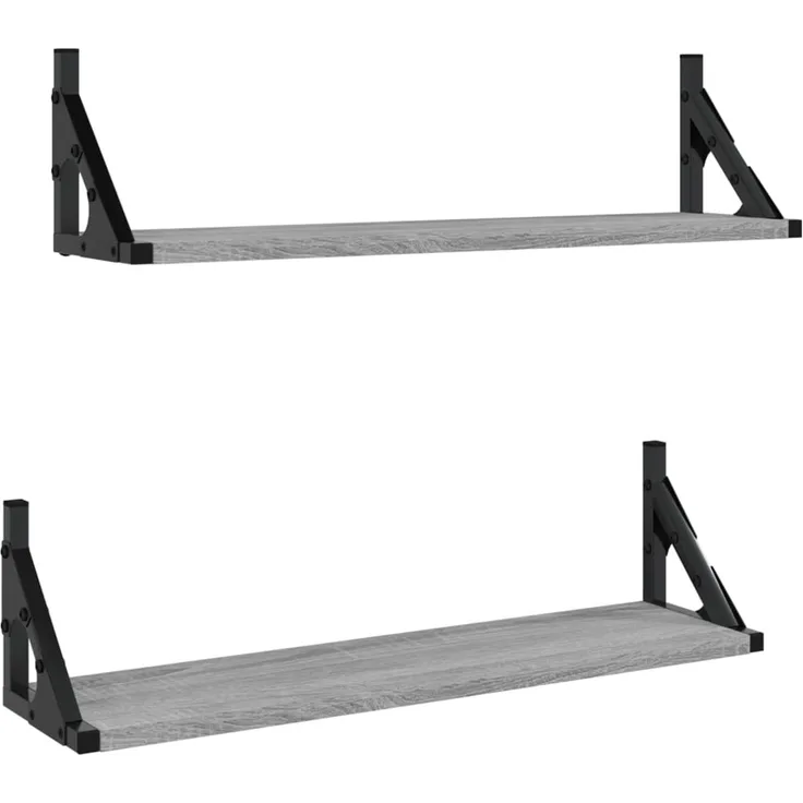 2er-Set Wandregale, Hängeregale Grau Sonoma 60x15x15,5 cm de6577