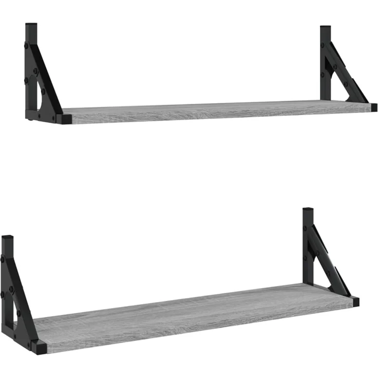 2er-Set Wandregale, Hängeregale Grau Sonoma 60x15x15,5 cm de6577 – Bild 1