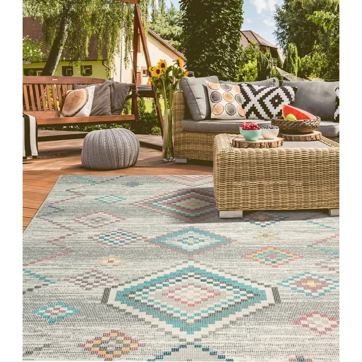 merinos Teppich Salsa Outdoor 54509, rechteckig, Höhe: 4 mm, In- und Outdoor geeignet, Außenbereich, Balkon, robust, Vintage