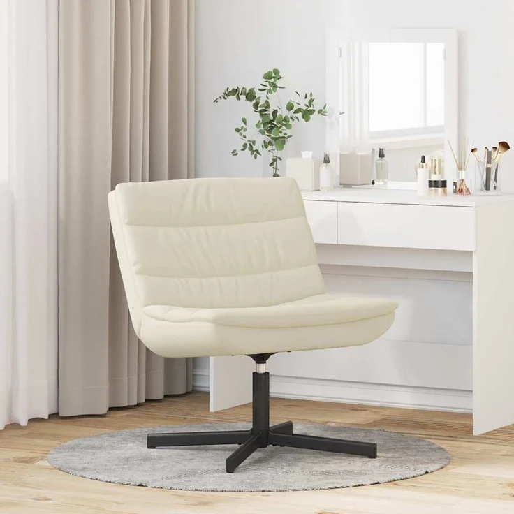 vidaXL Drehstuhl Creme 63 x 75 x 76 cm PU 42007340 – Bild 2