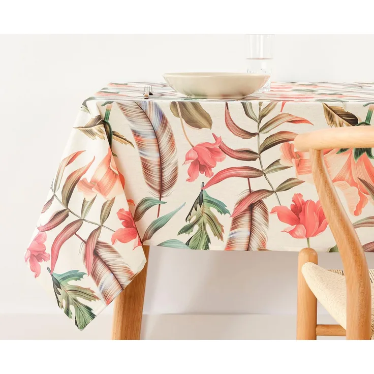 Belum Tischdecke mit Fleckenabweisend, Größe 250x140 cm, extraweich, Mehrfarbig, 100, Stoff 100% Bio-Baumwolle, Modell 0120-386