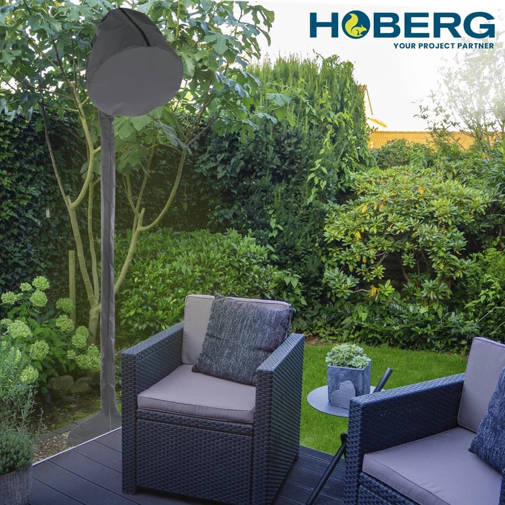 Hoberg Wetterschutzhaube für Heizstrahler 42 x 42 x 275 cm grau mit Logo – Bild 8
