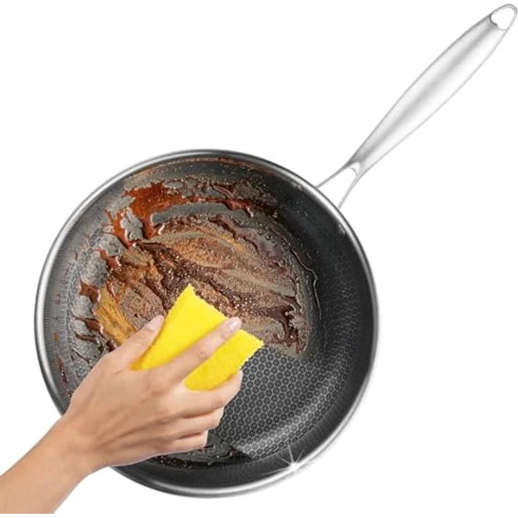BRATmaxx Edelstahl-Pfanne 24cm silber 3-lagig mit Wabenstruktur – Bild 6
