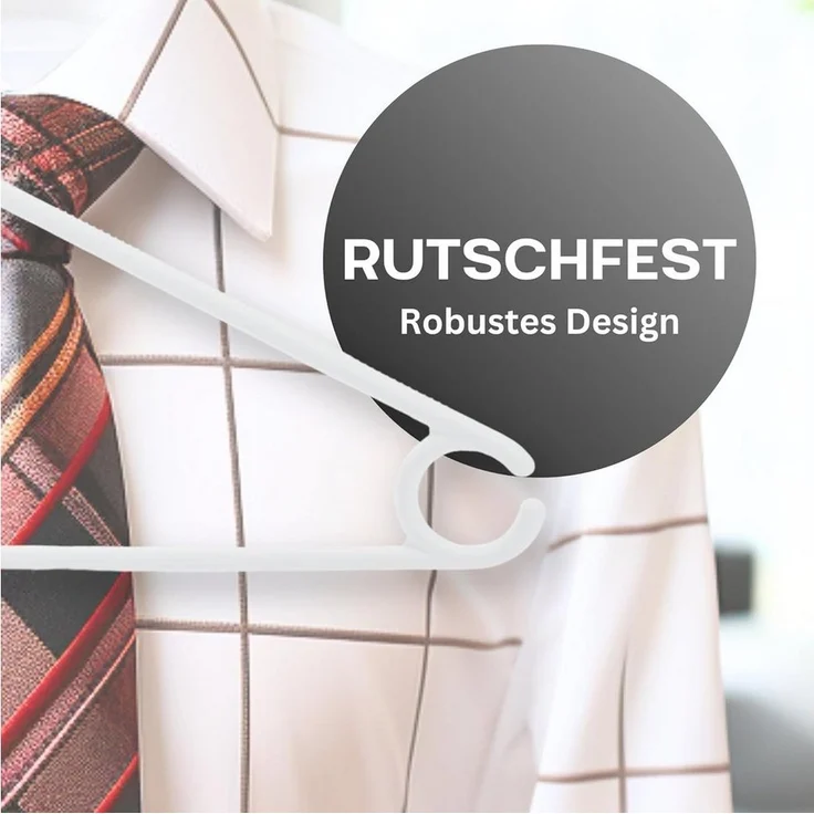 2friends Kleiderbügel Elegant Weiß Kleiderbügel 20 Stück - Platzsparend, mit 360° Drehbarem Haken, Premium Kunststoffbügel, rutschfest – Bild 2