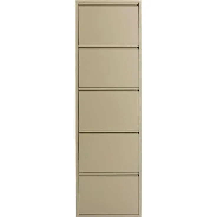 Kare Design Schuhschrank Caruso, Khaki, 173 x 50 x 15 cm, Schuhablage, Schuhkipper, Schuhregal, mit 3 Klappen, für 6 Paar Schuhe, Stahl, Schmal, Platzsparend, Hoch, Eingangsbereich
