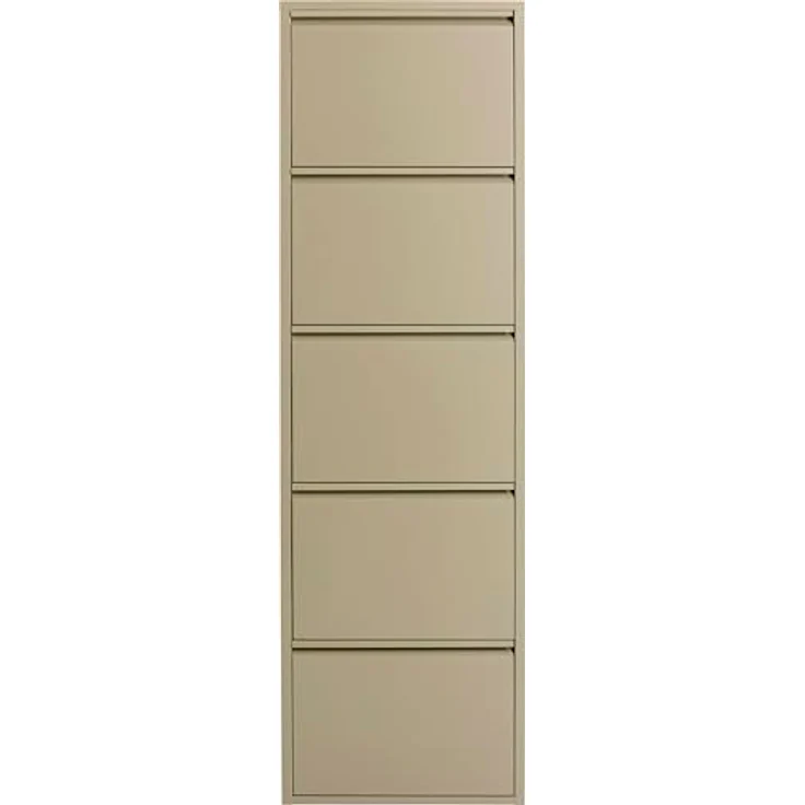 Kare Design Schuhschrank Caruso, Khaki, 173 x 50 x 15 cm, Schuhablage, Schuhkipper, Schuhregal, mit 3 Klappen, für 6 Paar Schuhe, Stahl, Schmal, Platzsparend, Hoch, Eingangsbereich – Bild 1