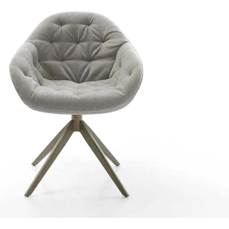 Drehstuhl Gaio-Flex Strukturstoff Soft Grau Kreuzgestell breit Effektfinish Titan 360° drehbar Wippfunktion – Bild 2