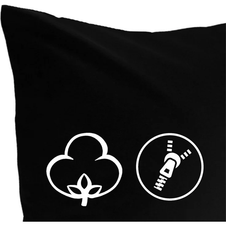 MOON Kissenbezug / Seitenschläferkissenbezug, 2er Pack, 100% Baumwolle, Linon, Schwarz, 40x40 – Bild 3