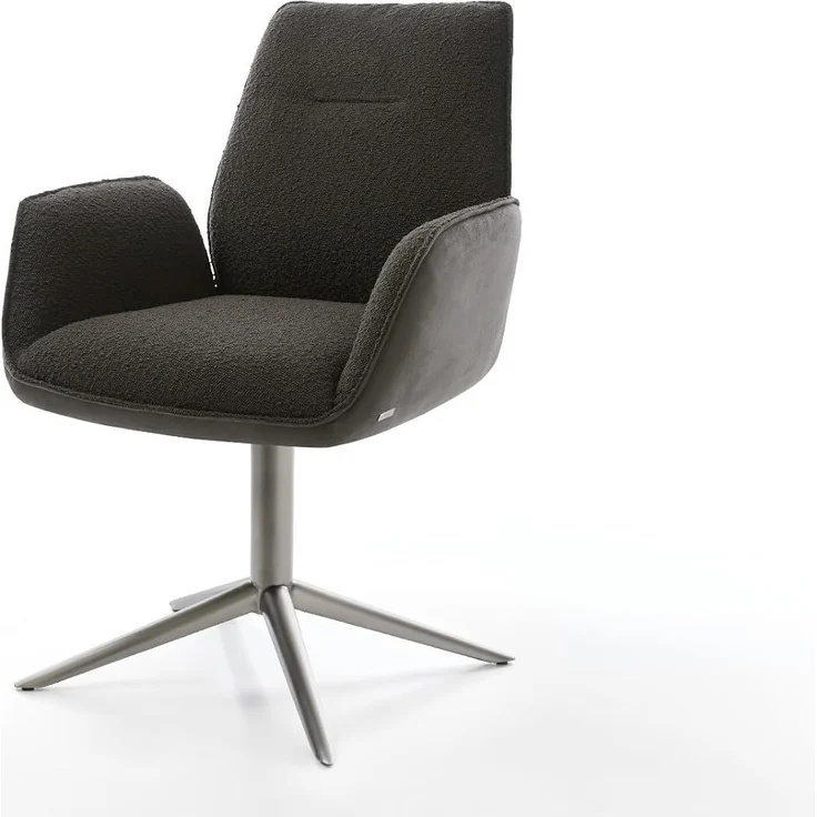 Drehstuhl Zoa-Flex Materialmix Schwarz Fußkreuz Graphit 360° drehbar Wippfunktion Taschenfederkern – Bild 3