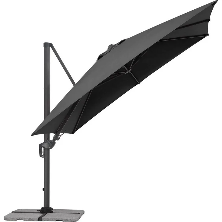 Schneider Schirme Ampelschirm, Rhodos Twist 2024, Anthrazit / Schwarz, 3x3 m – Bild 2
