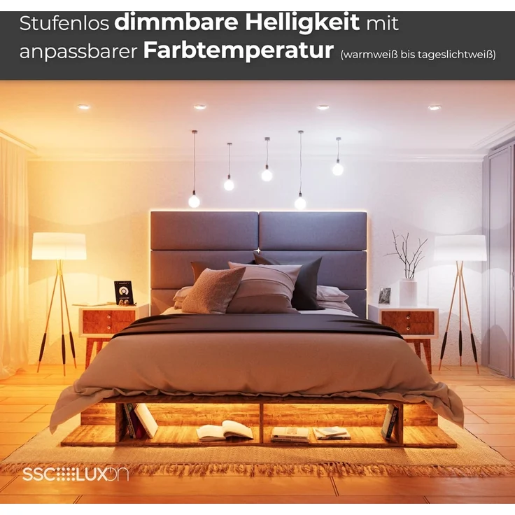 SSC-LUXon LED Außen-Wandleuchte MIENTO Wandlaterne fuer Aussen IP44 mit Smart E27 Filament Birne Alexa, Warmweiß bis Tageslicht – Bild 7