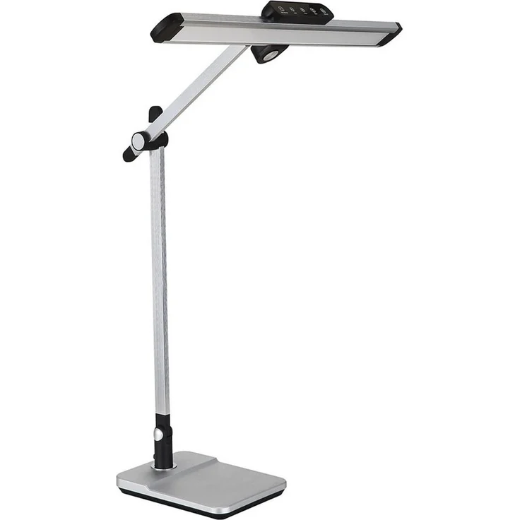 GLOBO LIGHTING Schreibtischlampe, LED-Leuchtmittel fest verbaut, Kaltweiß, Warmweiß, Neutralweiß, Tageslichtweiß, Farbwechsel, Tischleuchte Tischlampe Leseleuchte Flurlampe Beistellleuchte silber – Bild 5