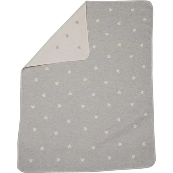 Schmusedecke Herzchen Filz 70x90 cm Baumwolle/ Flanell
