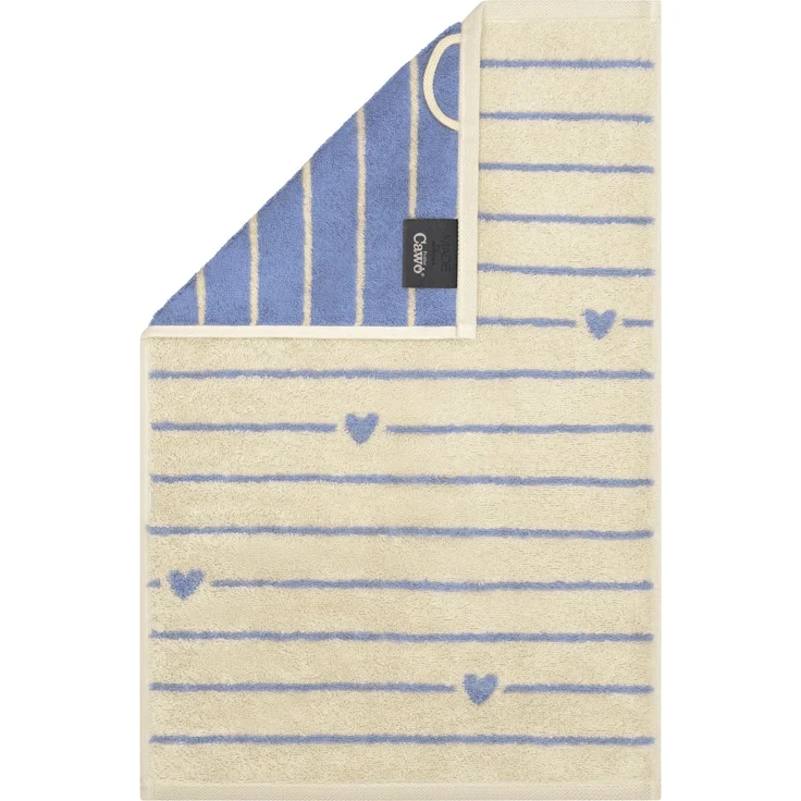 2 Stück Cawö Handtuch 50x100 cm Heart Beats Line capri Herzen blau 6276-31 – Bild 2