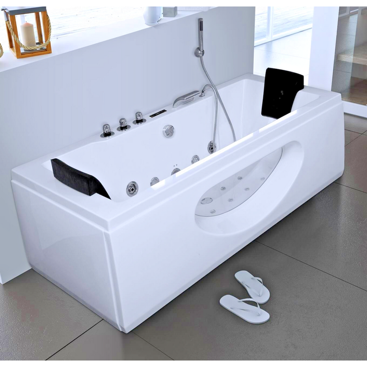 XXL Luxus LED Whirlpool Badewanne 180 x 90 x 55 +Heizung+Ozon+ Radio +Lichtherapie