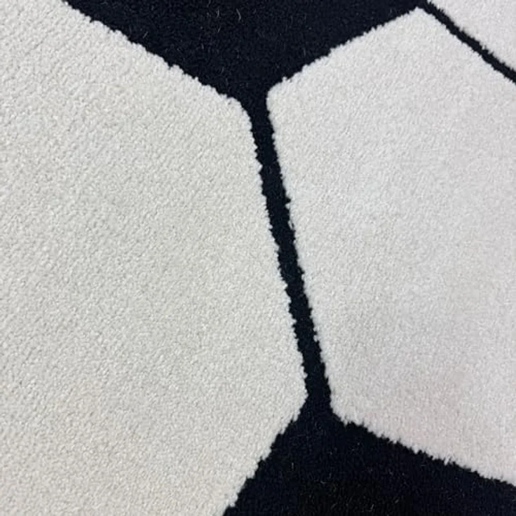 Carpetia Kinderteppich Runder Fußball-Teppich Kinderzimmer & Spielzimmer in schwarz weiß, rund, Höhe: 12 mm – Bild 5