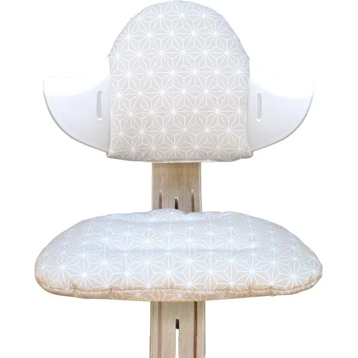 Blausberg Baby - BESCHICHTET - Sitzkissen Set für Nomi Hochstuhl von Evomove - Happy Star Beige
