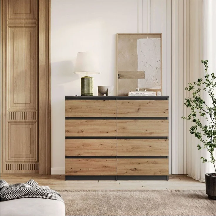 Lookway Kommode HANA M8 – stilvolle Kommode mit geräumigen Schubladen, Breite: 120 cm – Bild 2