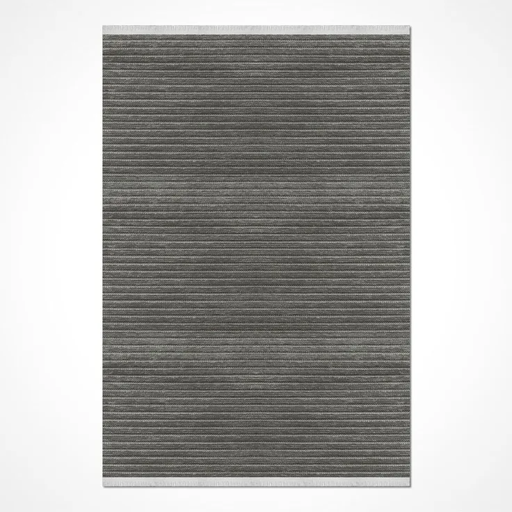 Teppich mit rutschfester Unterseite 100 x 200 cm Baumwolle Grau 88651412 [en. casa]