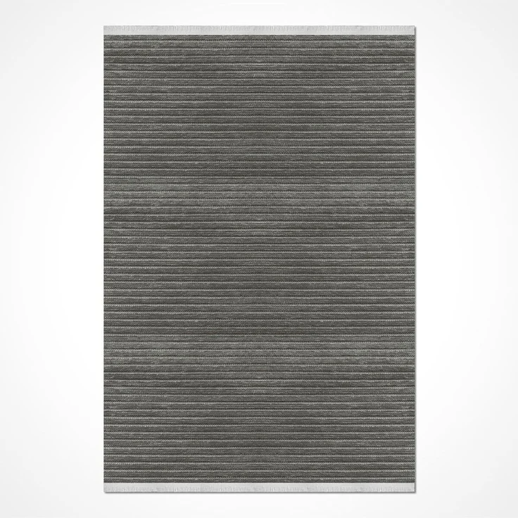 Teppich mit rutschfester Unterseite 100 x 200 cm Baumwolle Grau 88651412 [en. casa] – Bild 1