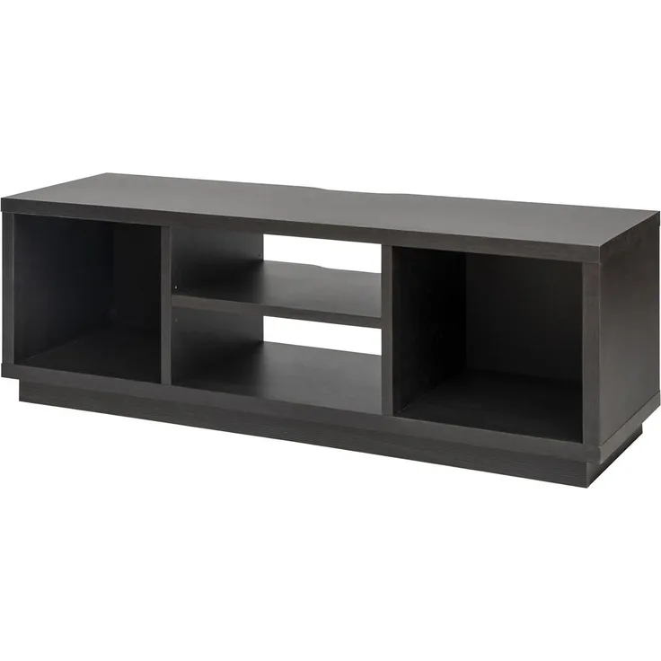 Iris Ohyama, TV-Ständer/TV-Schrank/TV-Holzständer/TV-Ständer mit offenen Regalen/TV-Ständer für 55-Zoll-Fernseher, Massivholz,DesignBüro, Wohnzimmer - TV Cabinet Standard - OTS-125S - Schwarze Eiche