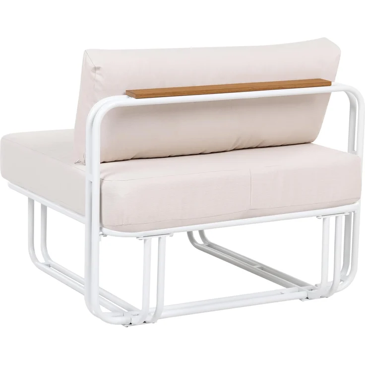 Lounge Set mit Tisch und Ottomane 3-Sitzer CAMEROTA Metall Weiß – Bild 9