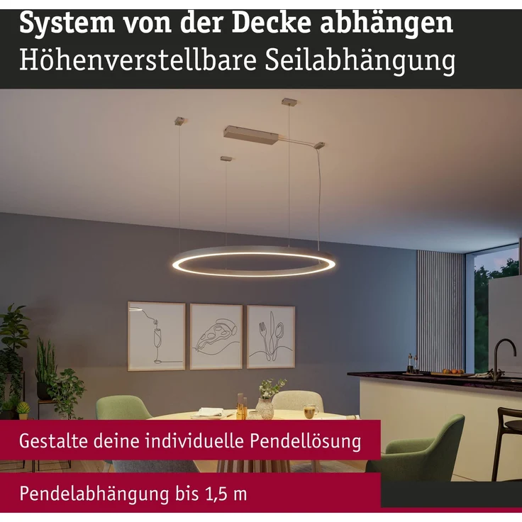 Paulmann Seilabhängung für Lichtleiste Linion 0,1-1,5 m Metall weiß – Bild 3
