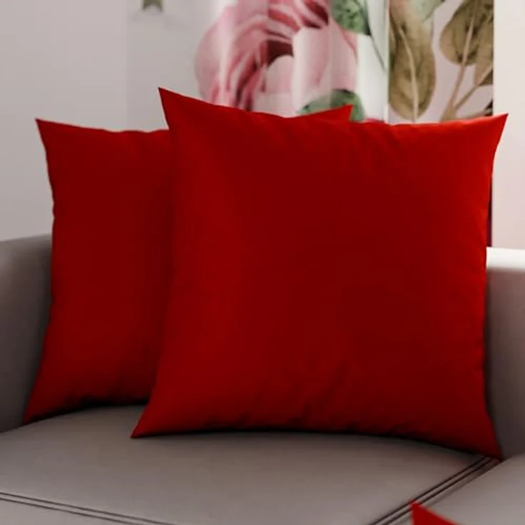 PETTI Artigiani Italiani – 2er-Set Kissenbezüge 60x60 cm aus Mikrofaser, Zierkissenbezüge für Schlafzimmer & Sofa, Uni Bordeauxrot, 100 % Made in Italy – Bild 2