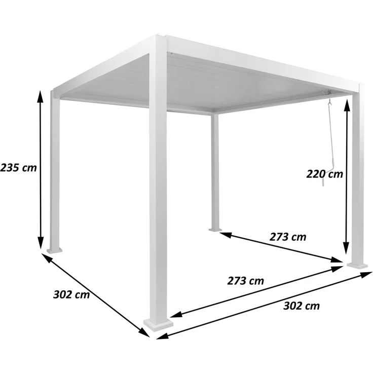 Pergola HWC-P65, Terrassenüberdachung Gartenpavillon Lamellen-Pavillon, 10cm-Aluminium-Gestell 3x3m ~ anthrazit – Bild 3