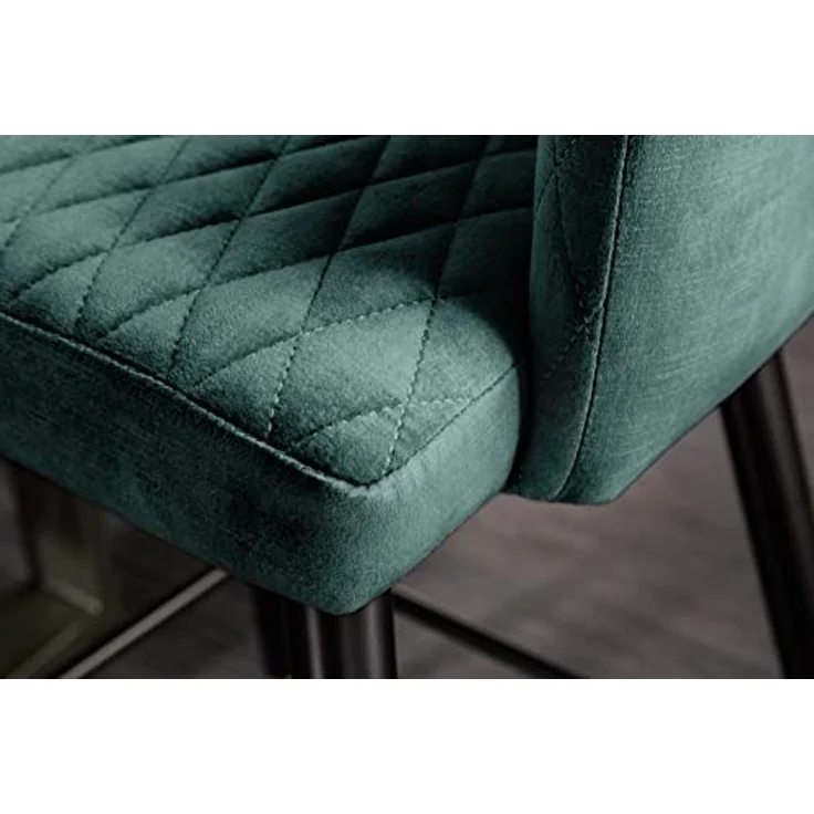 riess-ambiente Barhocker PARIS petrol / schwarz-gold (Einzelartikel, 1 St), Samt · mit Armlehne · Metall · Esszimmer · Retro – Bild 7