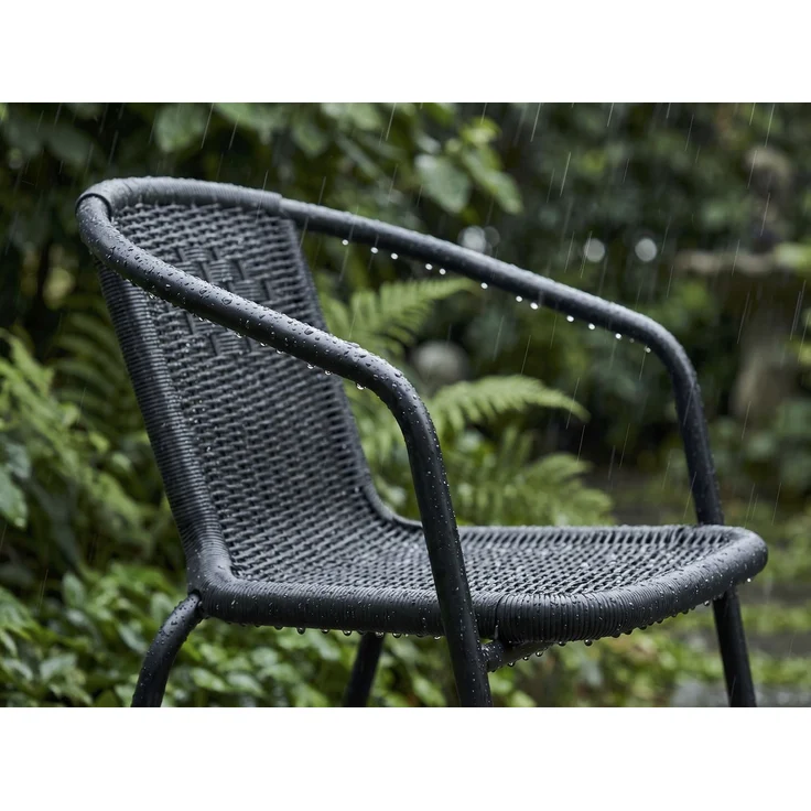 LC Garden Stapelstuhl Garvista Stapelstuhl 54x52x72cm schwarz Gartenstuhl Terassenstuhl, Pulverbeschichteter Stahl – Bild 5