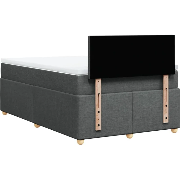 vidaXL Boxspringbett mit Matratze Dunkelgrau 120x200 cm Stoff 3288941 – Bild 8
