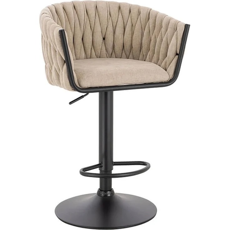 HOME DELUXE Barhocker höhenverstellbar gewebt SAMIR - 3er Set Beige – Bild 5