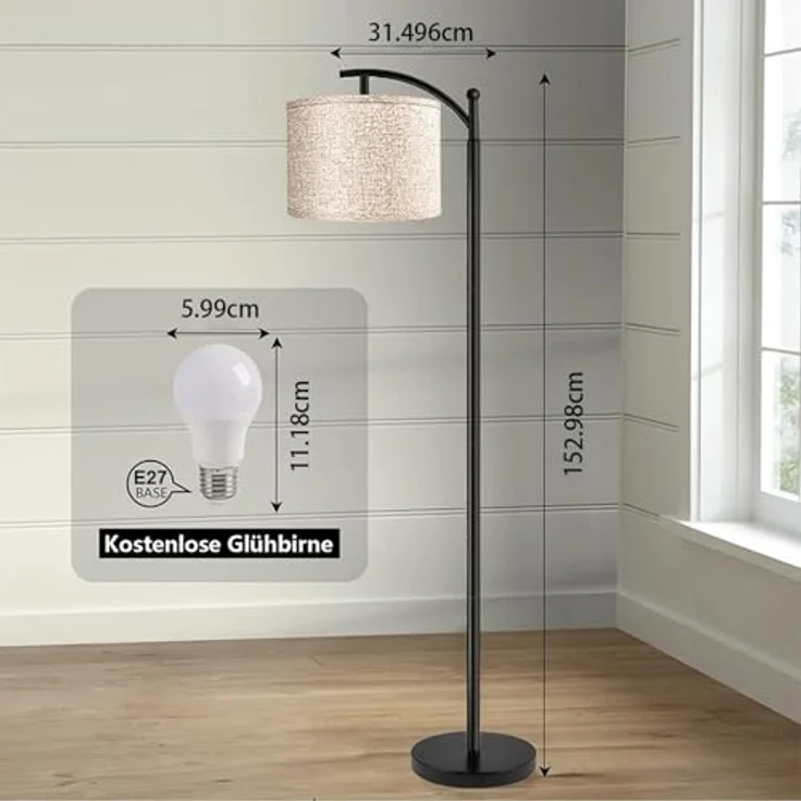 ROTTOGOON Stehlampe für Wohnzimmer 4 Farbtemperaturen LED-Stehlampe mit Fernbedienung und Fußschalter LED-Lampe im Lieferumfang enthalten Moderne Stehleuchte für Schlafzimmer Arbeitszimmer Büro – Bild 6