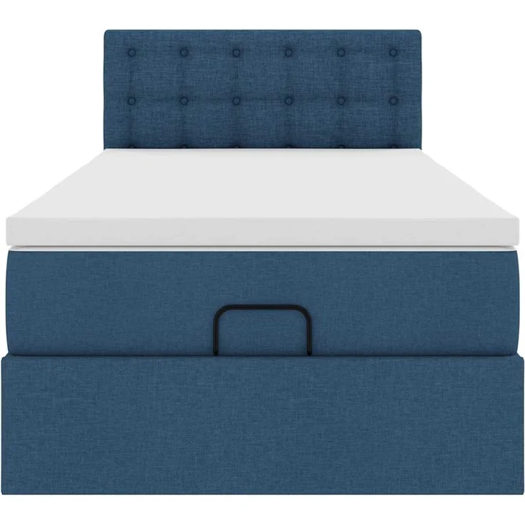 vidaXL Ottoman-Bett mit Matratze Blau 100x200 cm Stoff 3311607 – Bild 5