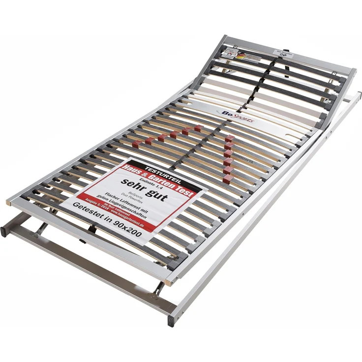 Lattenrost BeSports Duo Powerflex KF, 28 Leisten, Kopf- und Fußteil manuell verstellbar, 90x190 cm – Bild 1