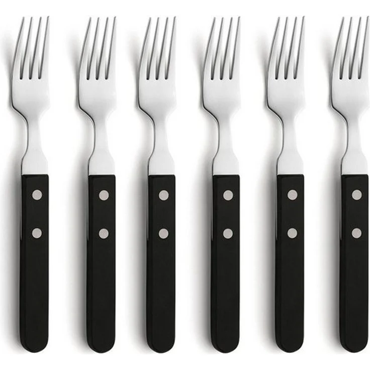 Amefa 'PIZZA' Steakgabel Set 6-teilig, Kunststoff schwarz, 20 cm – Bild 4