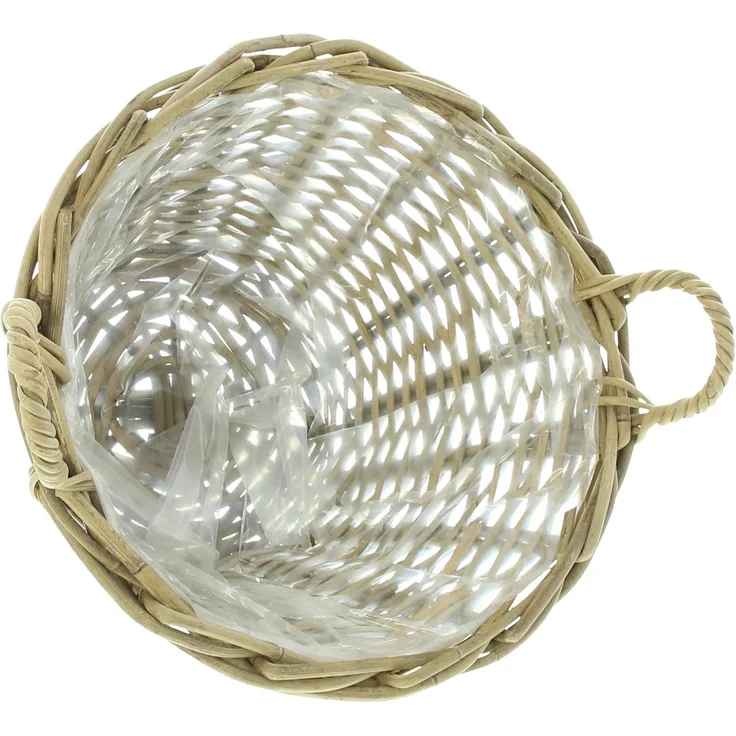 Pflanzkorb Spaltrattan Box Aufbewahrungskorb Schale Korb Flechtkorb Ø 35 cm – Bild 2