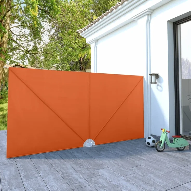 vidaXL Faltbarer Terrassen-Seitenfächer Terracotta-Rot 400×200 cm 44574 – Bild 1