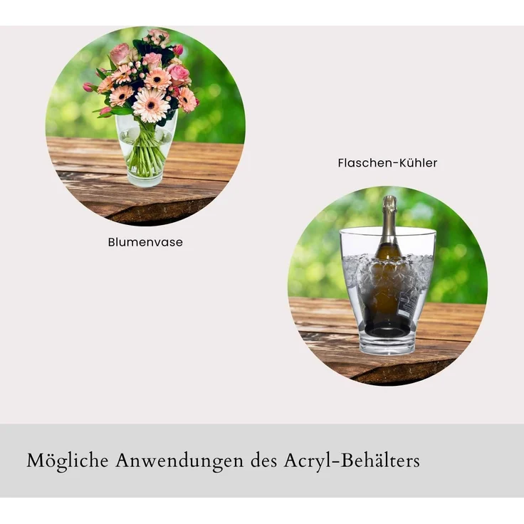 COOTAB Cooler Table PARIS 3-in-1 Loungetisch mit Acryl-Kühler - Champagner – Bild 5
