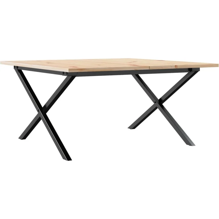 Couchtisch Sofatisch, X-Gestell 90x90x45cm Massivholz Kiefer und Stahl d454e – Bild 6