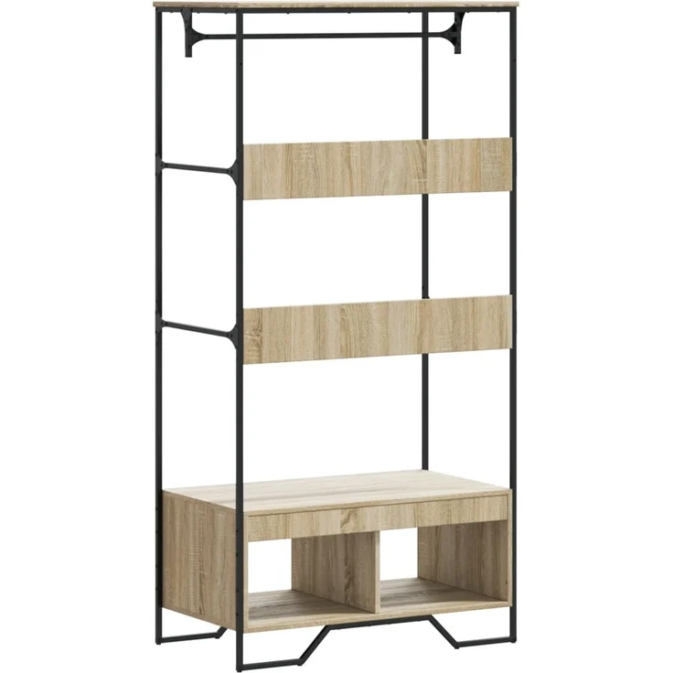 vidaXL Kleiderständer Sonoma-Eiche 90x50x180 cm Holzwerkstoff 848670 – Bild 5