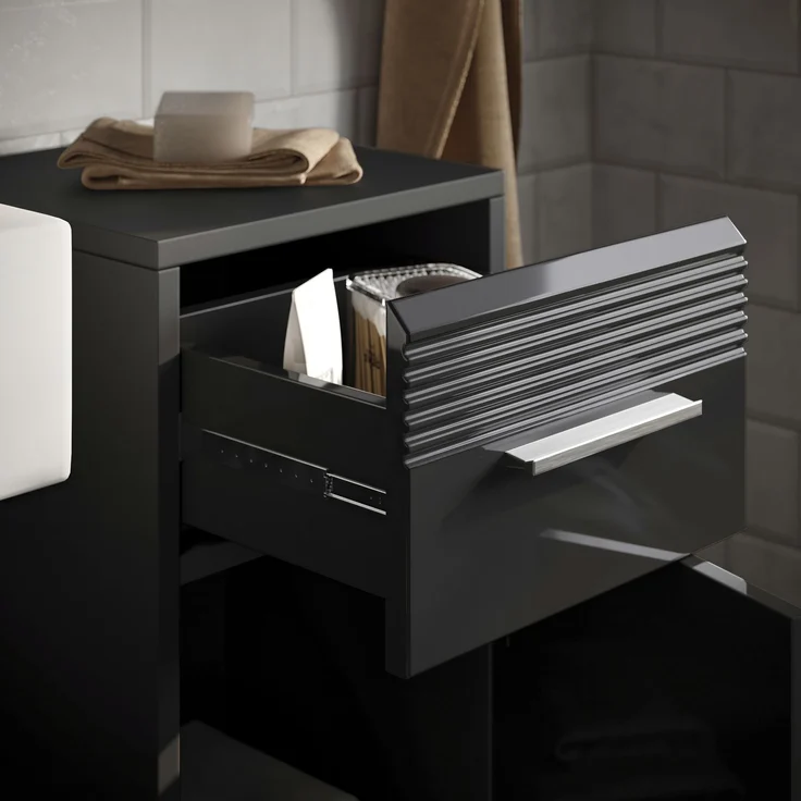 Badezimmerset Linus I - Schwarz / Schwarz Hochglanz – Bild 6
