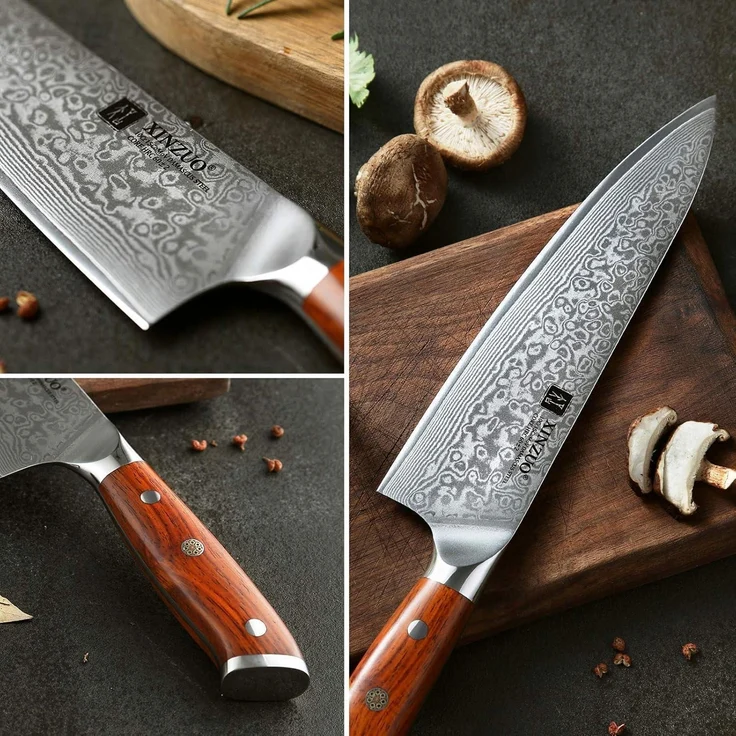 21cm Damaskus Chefmesser 67 Schichten Kochmesser Fleisch Fisch Gemüse Gyuto – Bild 5