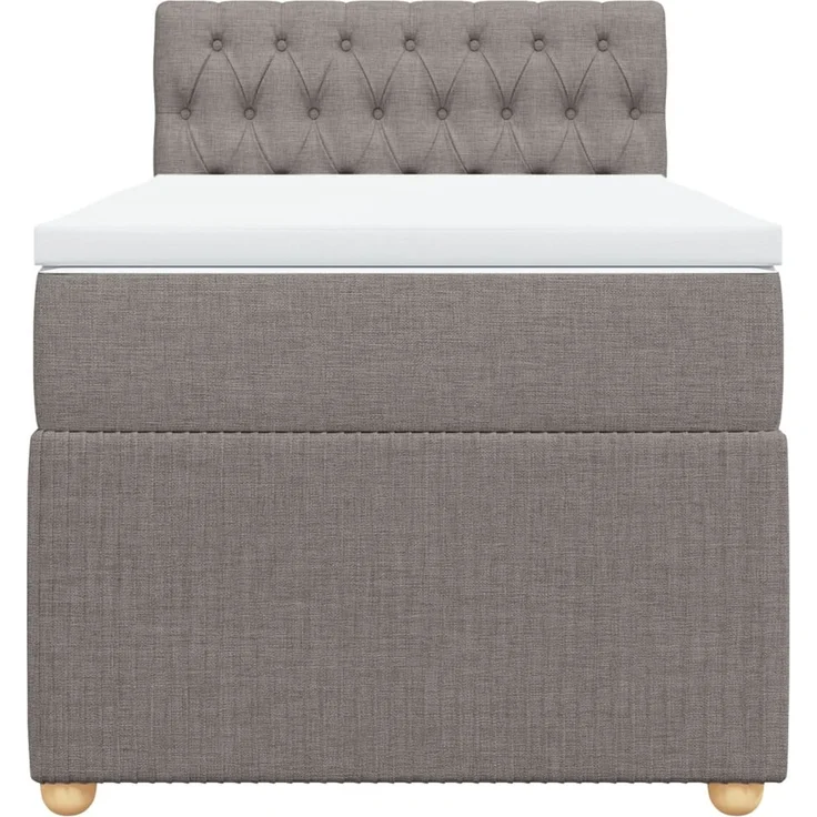 vidaXL Boxspringbett mit Matratze Taupe 100x200 cm Stoff 3287378 – Bild 4