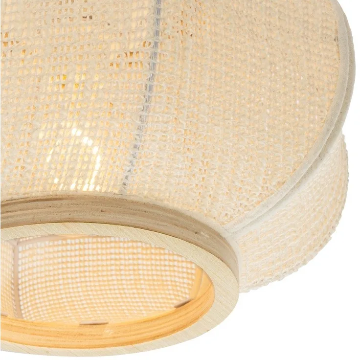 Qazqa Deckenleuchte Rob, ohne Leuchtmittel, E27, Naturel, Orientalisch, Stahl, 1-flammig