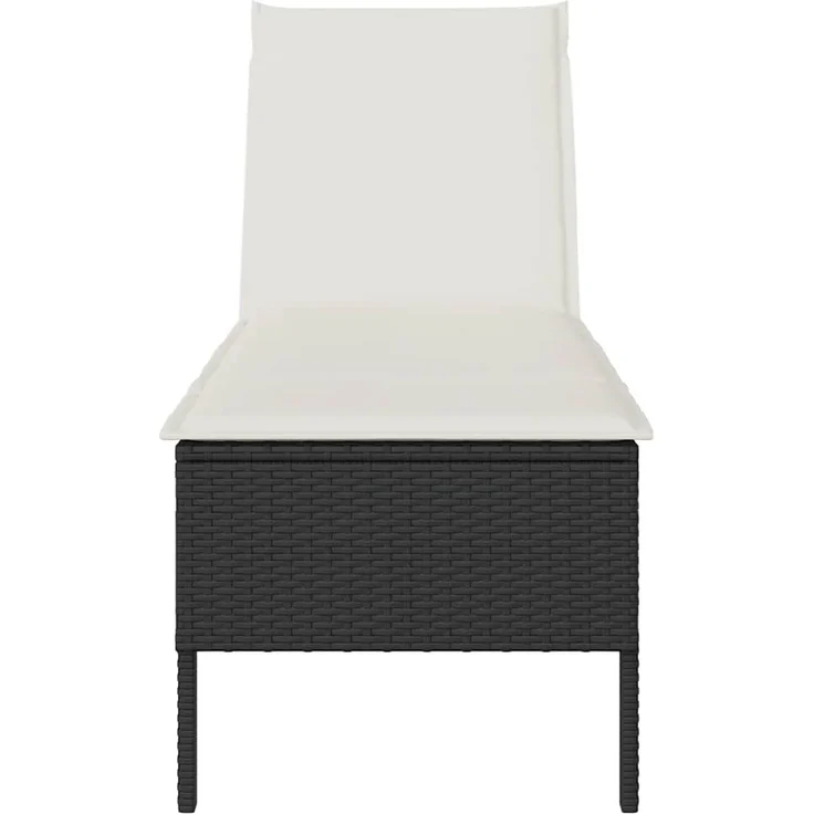 vidaXL Sonnenliege mit Auflage Schwarz 55x200x44 cm Poly Rattan 4104100 – Bild 4