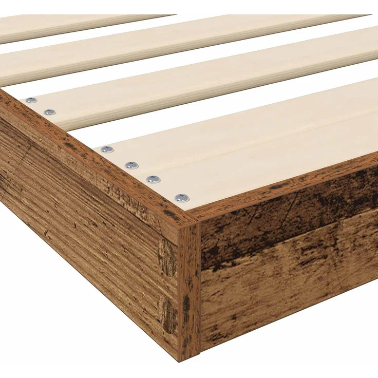 vidaXL Bodenbettrahmen, Altholz Braun, 71,5x190 cm – Bild 9