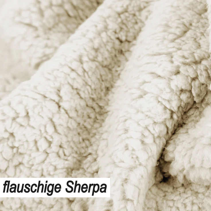 Kuscheldecke "Teddy Fleece" Sherpa/Flanell, 150x200cm Creme – Bild 7